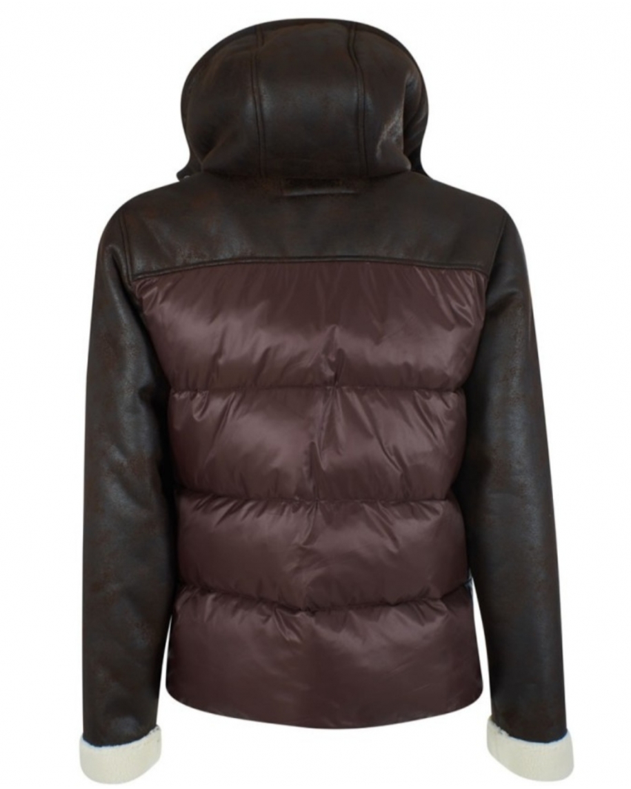 Chaqueta ecopiel y textura con...